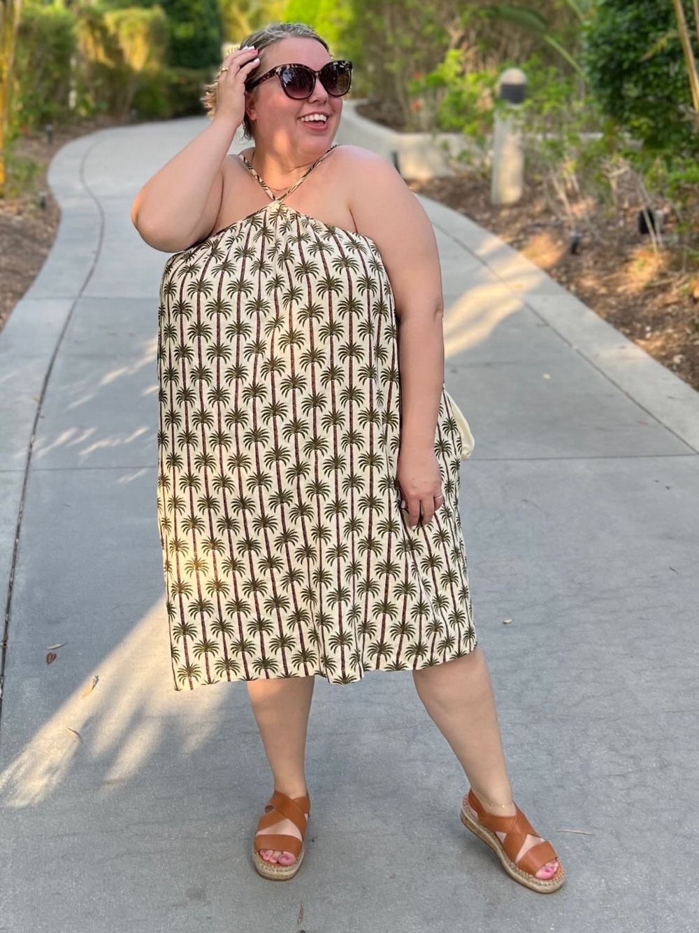 Target Collab Sleeveless Halter Palm Tree Print Dress